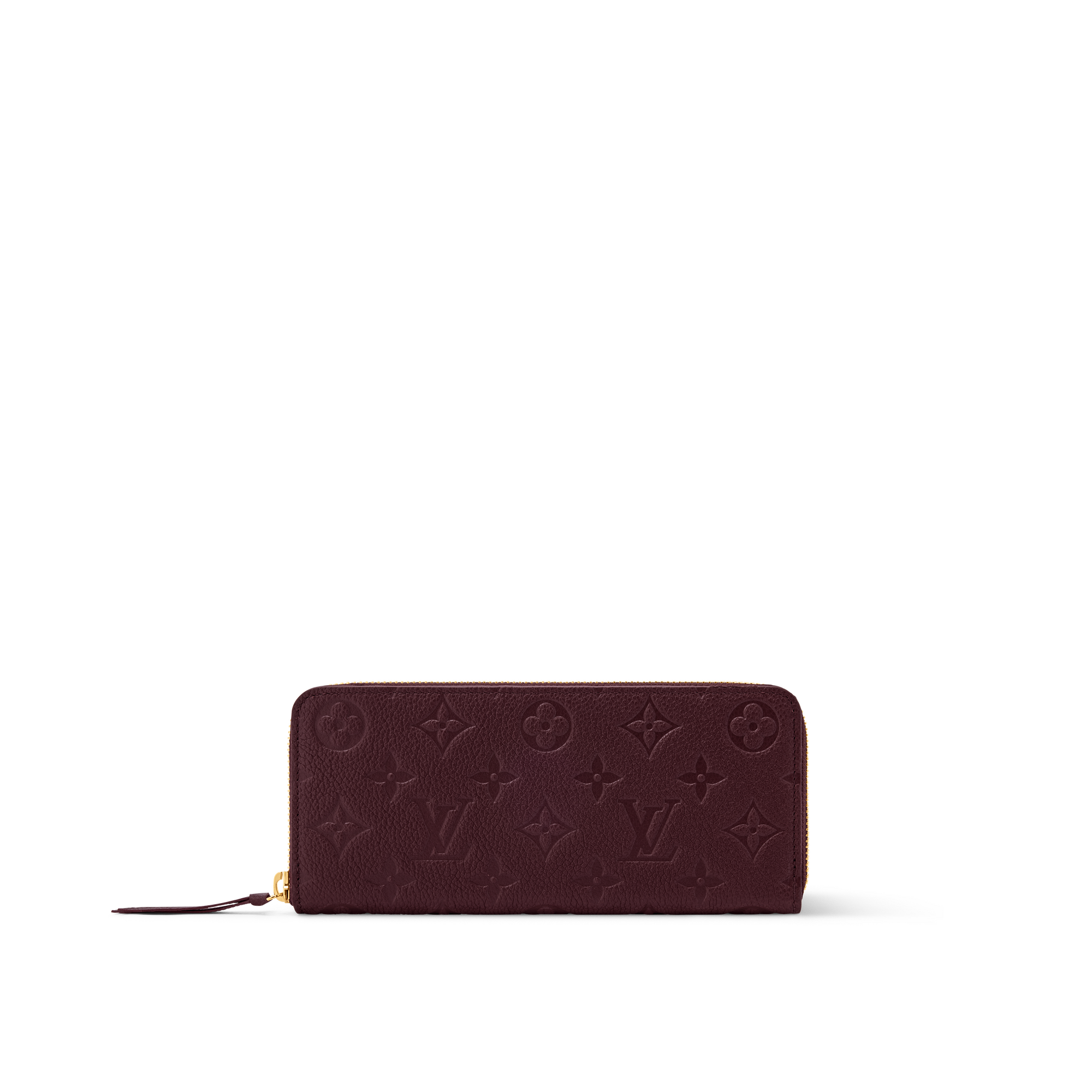 Women's Black Leather Zip Wallet - Clémence Empreinte